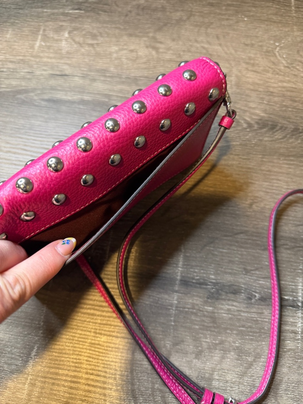 Coach Hot Pink Studded Crossbody - Picture 7 of 7